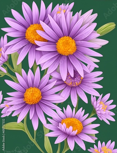 Aster Flower Generative Art