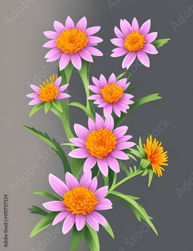Aster Flower Generative Art