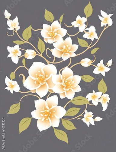Jasmine Flower Vector Generative Art