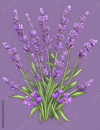 Lavender Flower Vector Generative Art