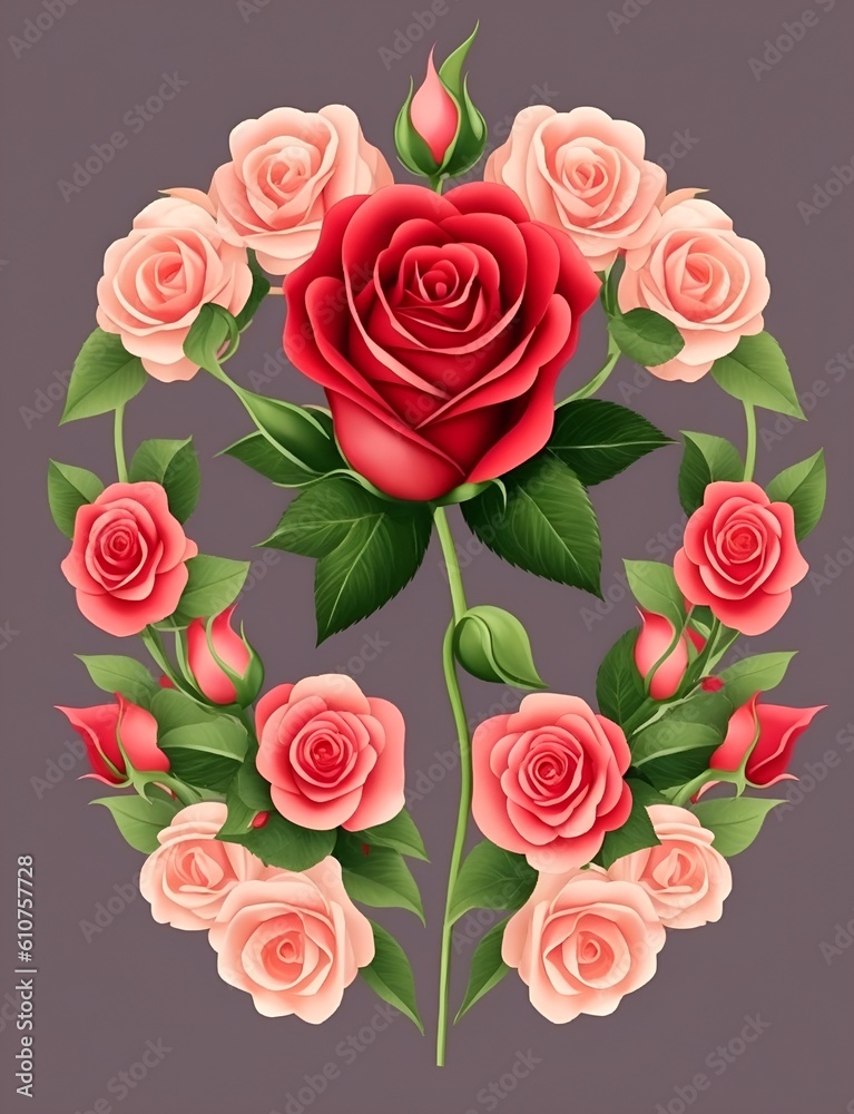 Rose Flower Vector Generative Art