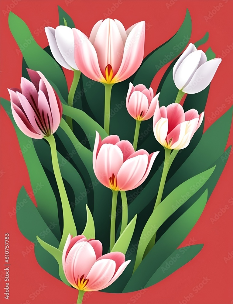 Tulip Flower Vector Generative Art Tulip Flower Vector Generative Art