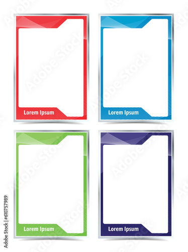 Team player colored cards template set