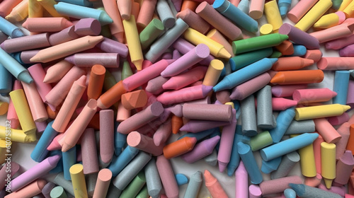  Flat lay of pastel crayons. IA generative. 