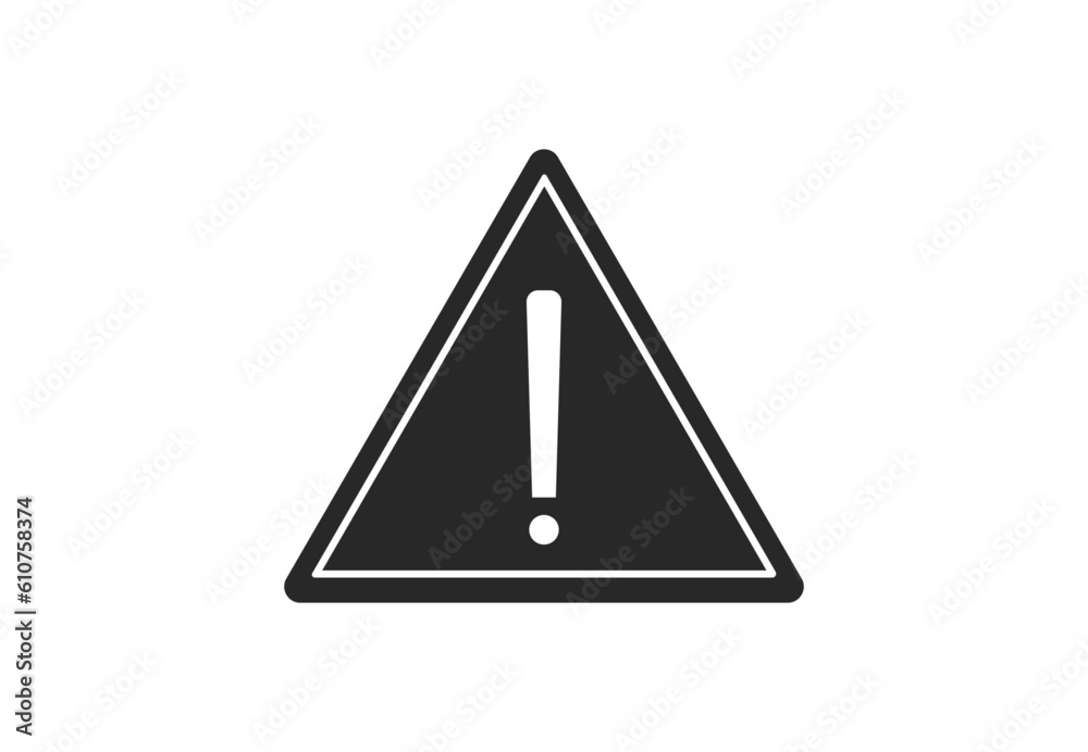 Triangular warning black symbol with exclamation mark. Vector illustration Triangular warning black symbol with exclamation mark. Vector illustration