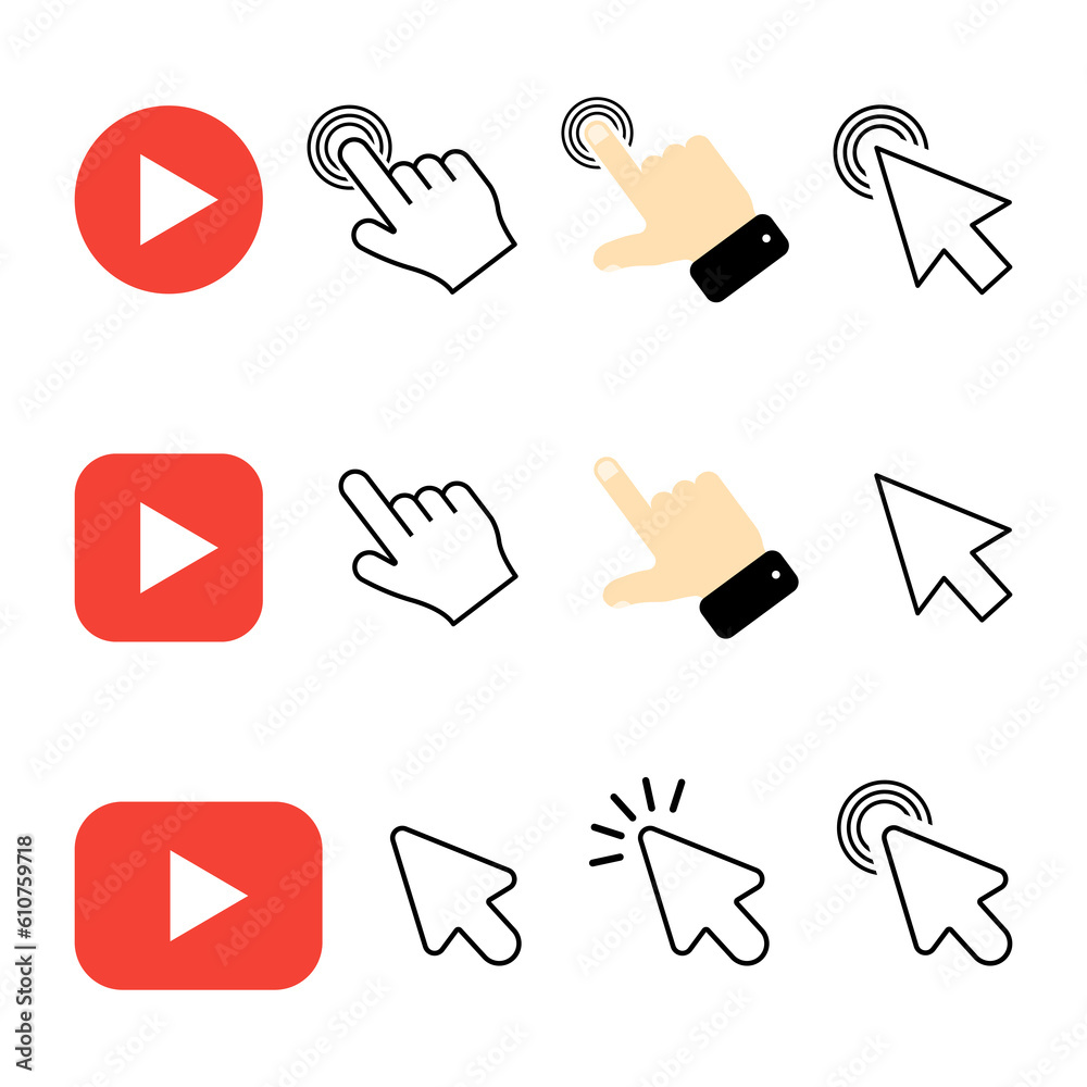 Flat Button With Red Subscribe On White Background For Design Concept