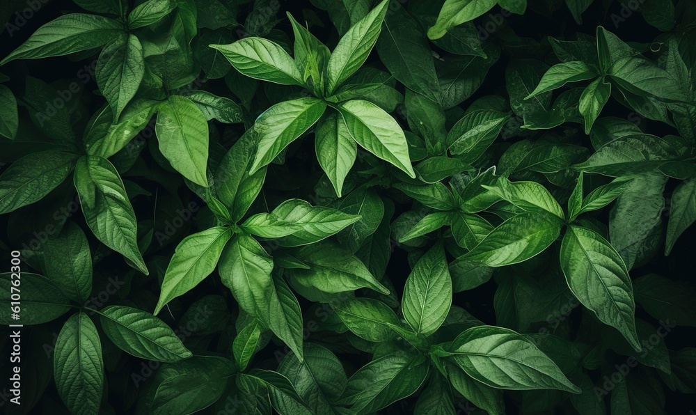 a close up of a green leafy plant with lots of leaves on the top and bottom of the leaves on the bottom of the plant. generative ai a close up of a green leafy plant with lots of leaves on the top and bottom of the leaves on the bottom of the plant. generative ai