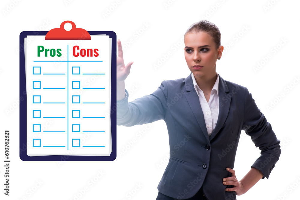 Concept of choosing pros and cons Concept of choosing pros and cons