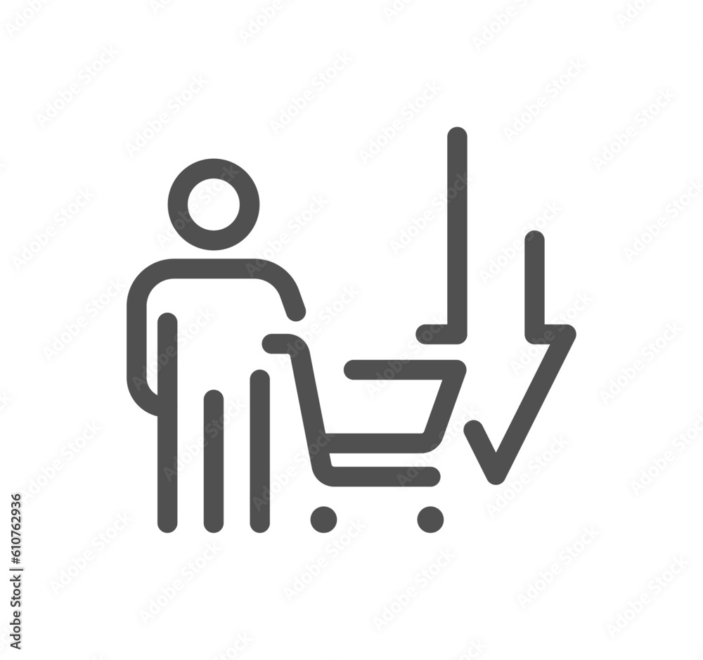 Shop management related icon outline and linear vector. Shop management related icon outline and linear vector.