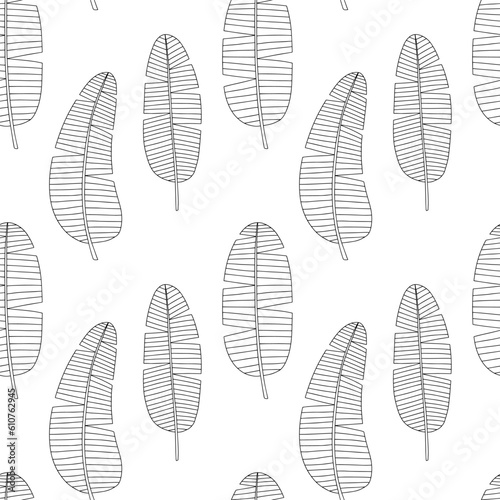 Banana leaves vector seamless pattern. Banana leaves sketches pattern © Александра Кириченко
