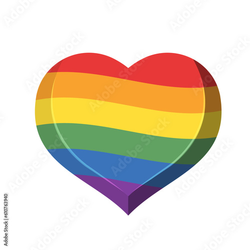 Free Download Lgbt rainbow flag in heart shape. Diversity representation symbol. - GFXLoad