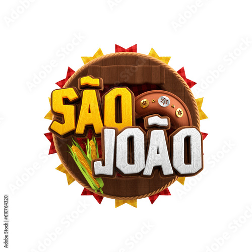 Selo 3D de São João Festa Junina