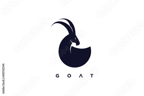 Goat logo design vector icon with modern style