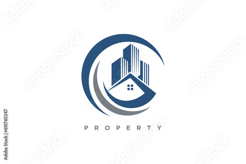 Property logo design vector icon with modern style
