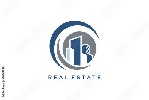 Property logo design vector icon with modern style