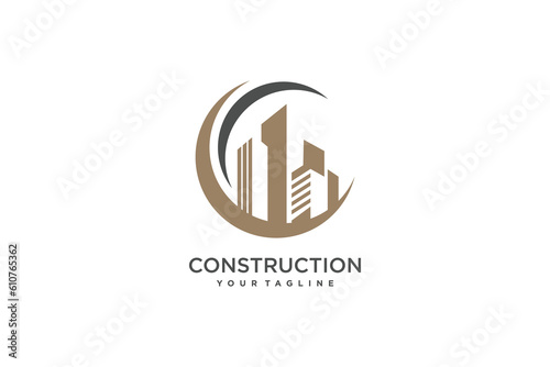 Property logo design vector icon with modern style