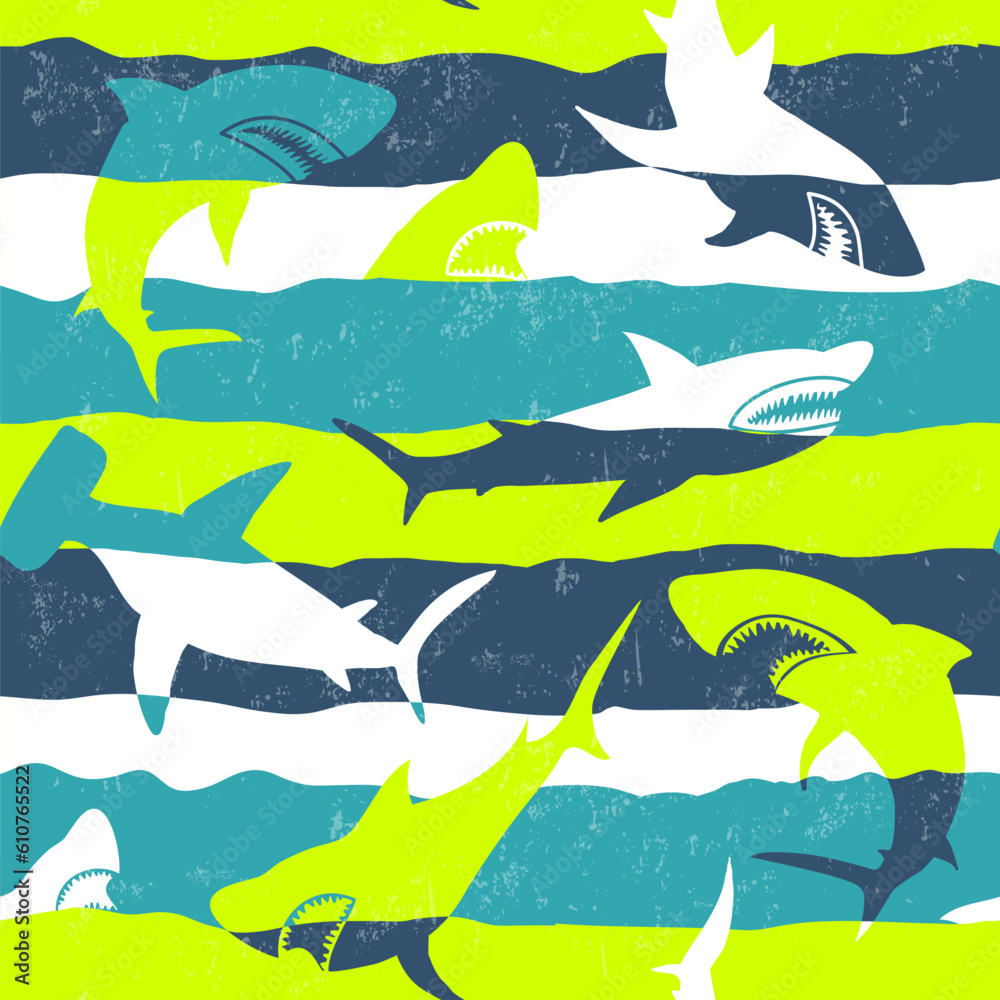 photo-art-print-abstract-seamless-pattern-with-shark-silhouette-on-line-background