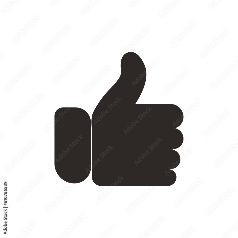 Symbol of finger up, thumb up in flat style isolated on white background. Vector illustration of hand Symbol of finger up, thumb up in flat style isolated on white background. Vector illustration of hand