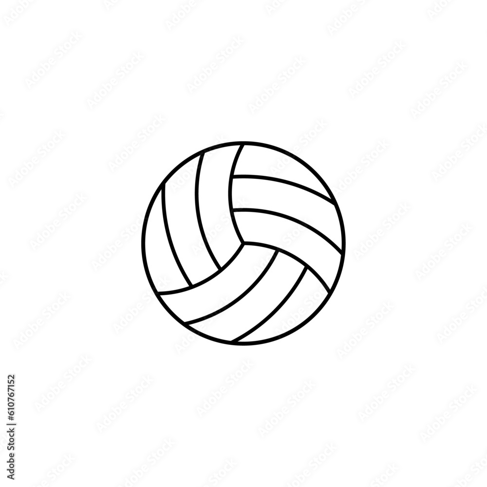 volleyball ball isolated and outlined