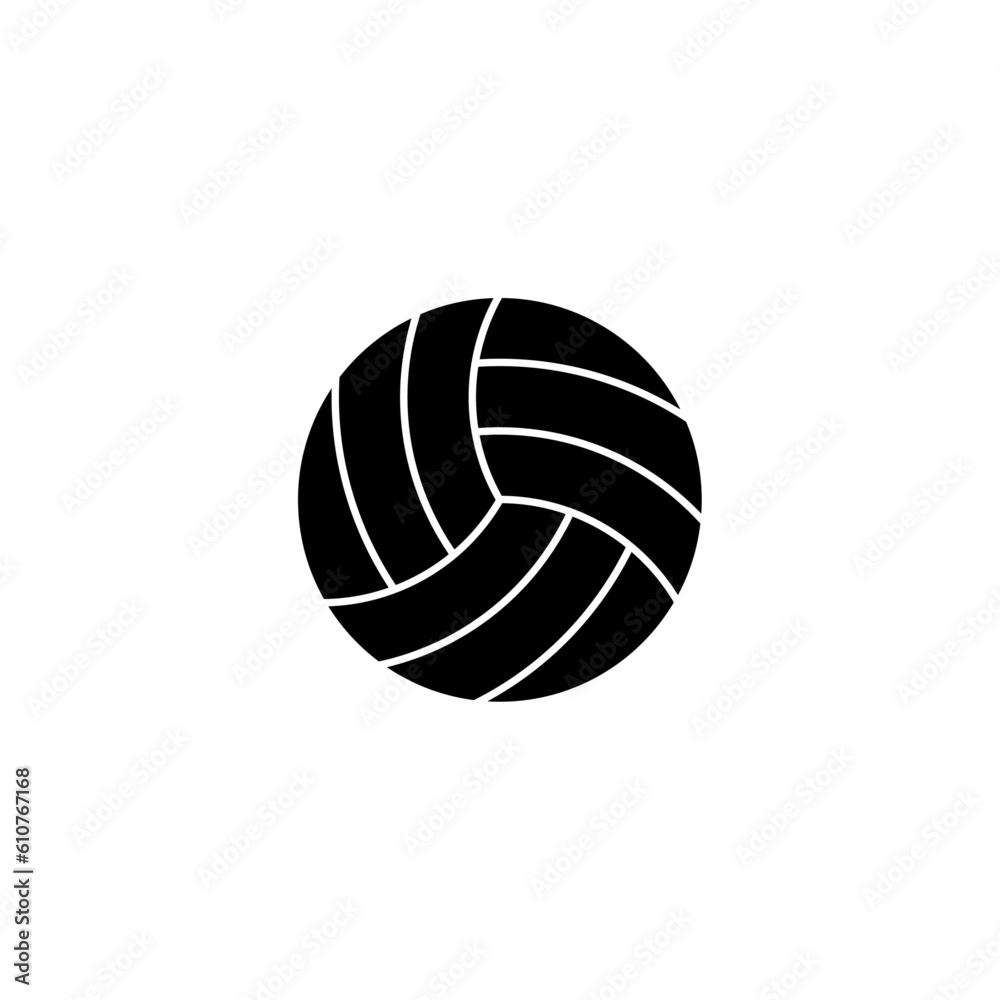 Black volleyball vector icon