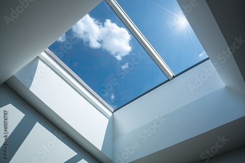 A contemporary roof skylight window example. Generative AI