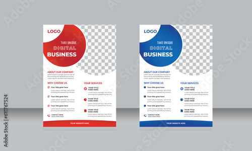 Corporate creative colorful business flyer template design. modern layout, annual report, poster, flyer in A4. Graphic design layout with triangle graphic elements and space for photo background