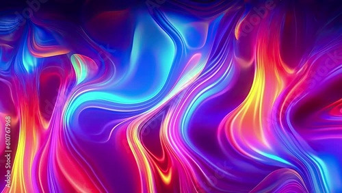 Wallpaper Mural Abstract liquid wave video, creative psychedelic and calming wavy plastic texture moving, high quality resolution motion backdrop for business or marketing purposes, expanding layered material Torontodigital.ca