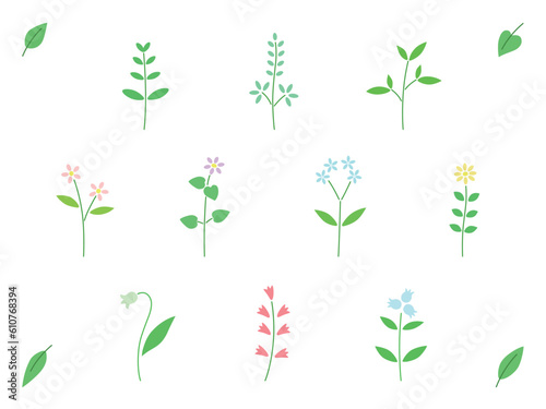 植物のイラストセット（主線なし）