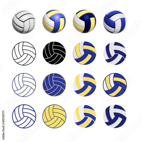 set of volleyball icons