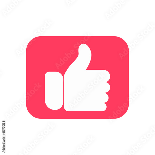 Symbol of finger up, thumb up in flat style isolated on white background. Vector illustration of hand