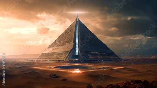 scifi alien pyramid generative ai