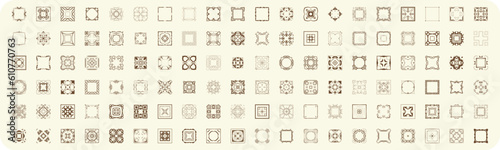 Canvas Print a set of decorative frame elements vector, a collection of squares and squares ,