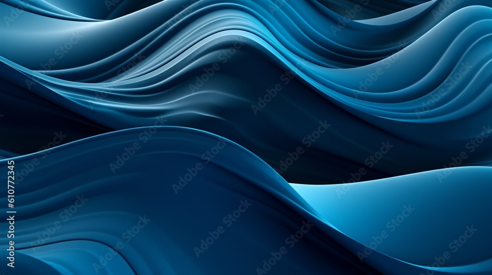 Rhythmic Azure Waves: An Abstract Exploration of Sculptural Aesthetics and Surreal 3D Landscapes on Shaped Canvas, Echoing Abstraction-Création Principles Rhythmic Azure Waves: An Abstract Exploration of Sculptural Aesthetics and Surreal 3D Landscapes on Shaped Canvas, Echoing Abstraction-Création Principles