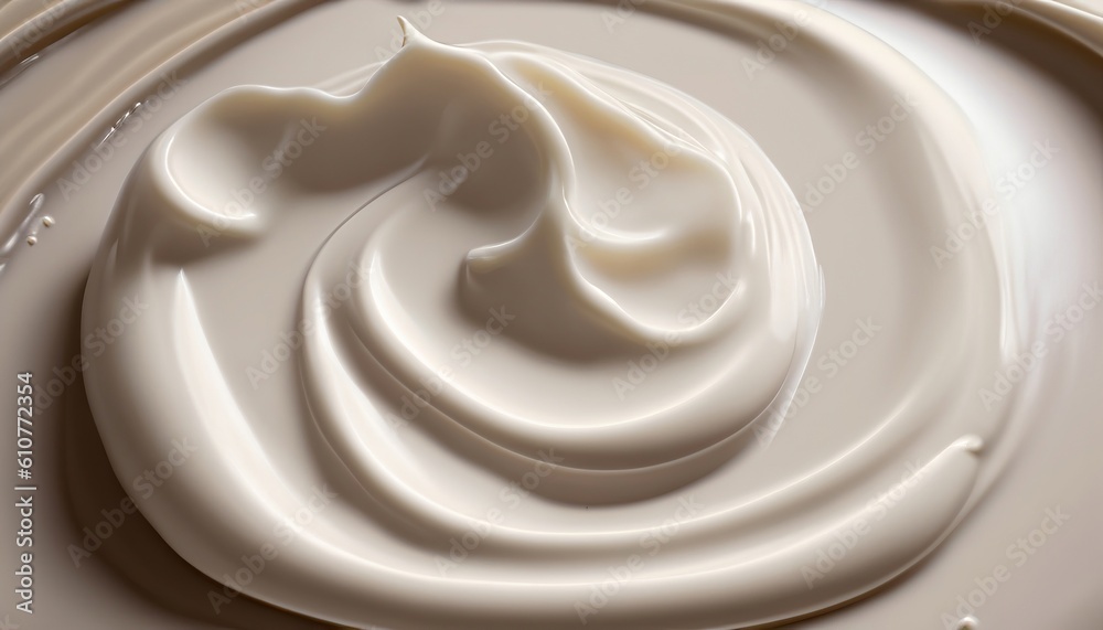 Creamy smooth texture of cosmetic product, swirling background of a white cream, Generative AI Creamy smooth texture of cosmetic product, swirling background of a white cream, Generative AI