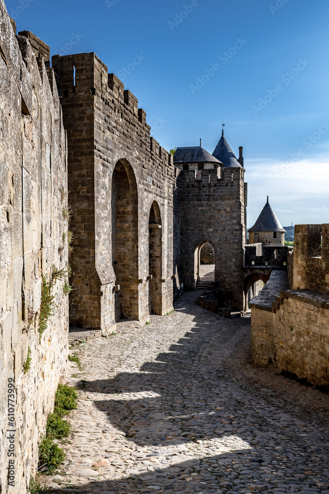 Obraz premium Spectacular Ancient Fortress Of Medieval City Carcassonne In Occitania, France