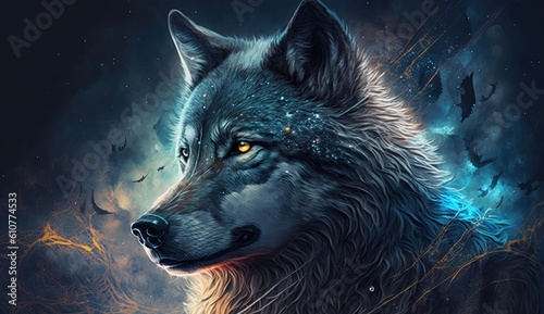 wolf howling at night wallpaper background