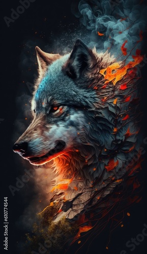 wolf howling at night wallpaper background © Stream Skins