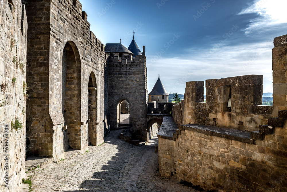 Obraz premium Spectacular Ancient Fortress Of Medieval City Carcassonne In Occitania, France