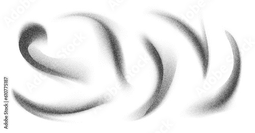 Charcoal splashes, black dotwork grain texture, abstract stipple sand effect, gradient from dots isolated on white background. Vector illustration.