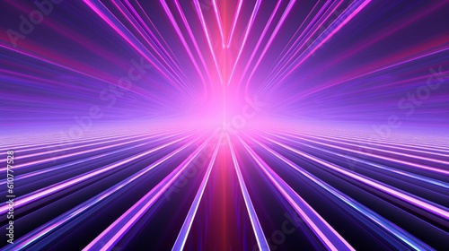 Ascending Neon Spectrum  A Mesmerizing 3D Render of an Abstract Minimal Neon Background with Pink and Blue Lines Streaking Upwards  Evoking a Futuristic Cyber Space and an Ethereal Ultraviolet Laser 