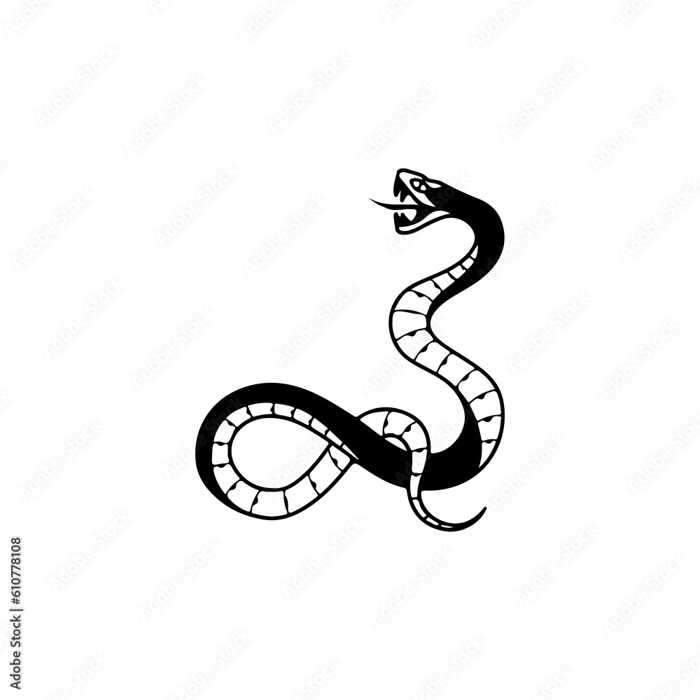 Fototapeta premium vector illustration of a black snake