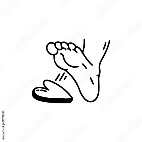 vector illustration of feet with hearts