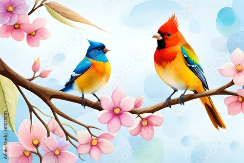 birds on a branch