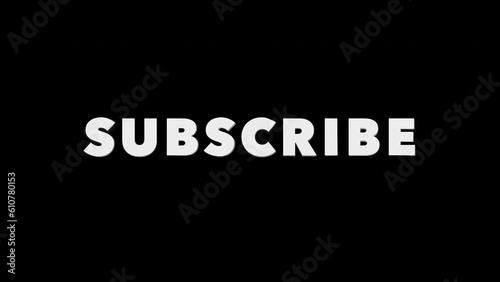 3d render of a subscribe sign on black background photo