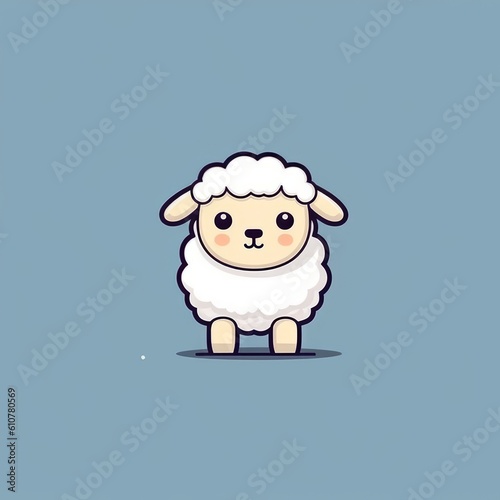  Sheep or lamb. Festive theme  Concept  Poster for a children s room. Baby print for nursery. The design can be used for fashion t-shirt  greeting card. illustration  Generative ai