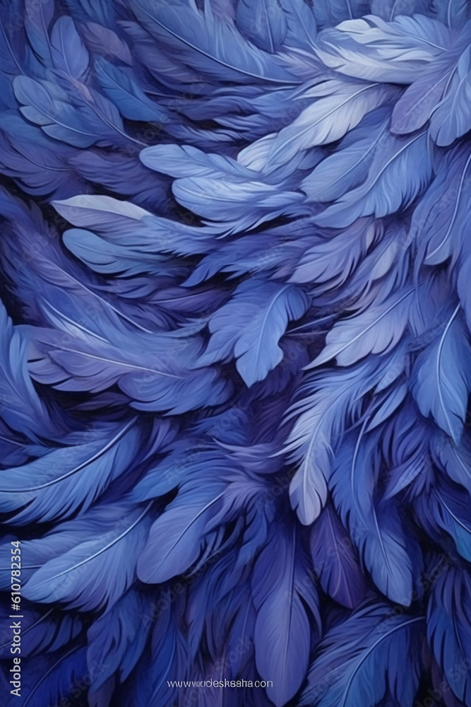 Obraz premium The painting has abstract blue and white flowing forms. AI generative