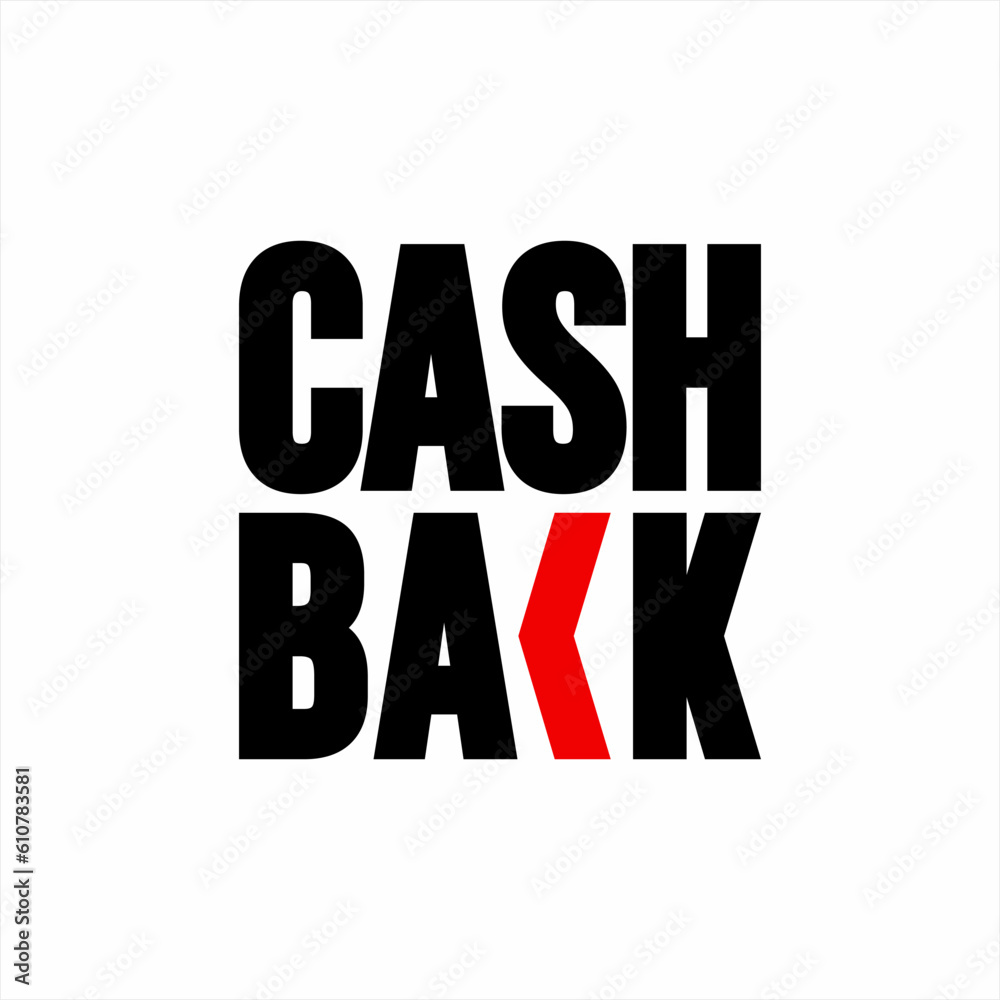 Fototapeta premium Cash back word design with back arrow in letter C.