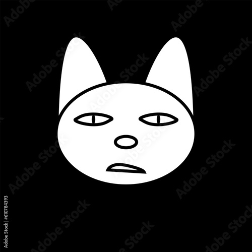 Cat icon on black.