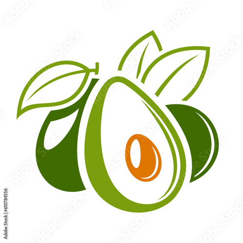 Flat avocado icon isolated on white background. Vector illustration
