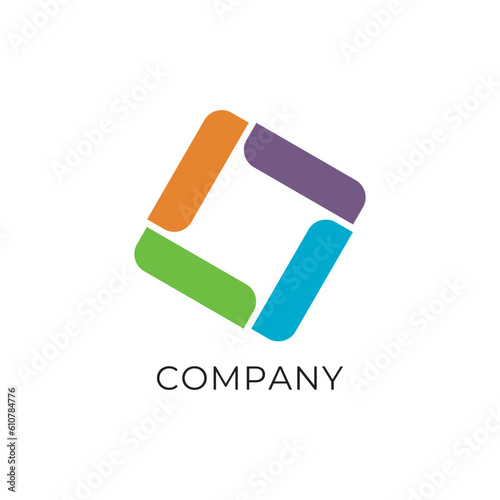 Packaging box logo square colorful vector brand image ediable 